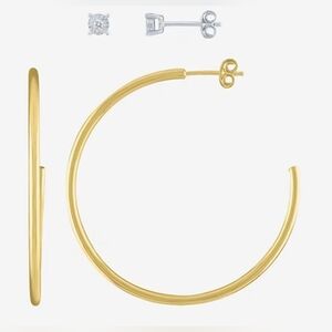 Womens Diamond Accent Lab Grown White Diamond 14K Gold Over Silver